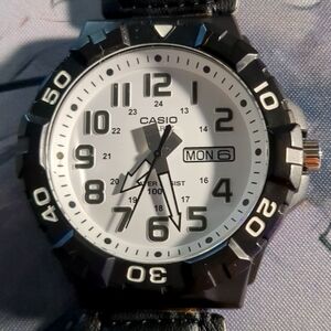 Casio Black Sporty Watch with Textured Strap